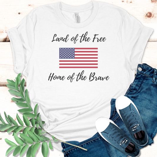 Land of Free Home of Brave Unisex t-shirt