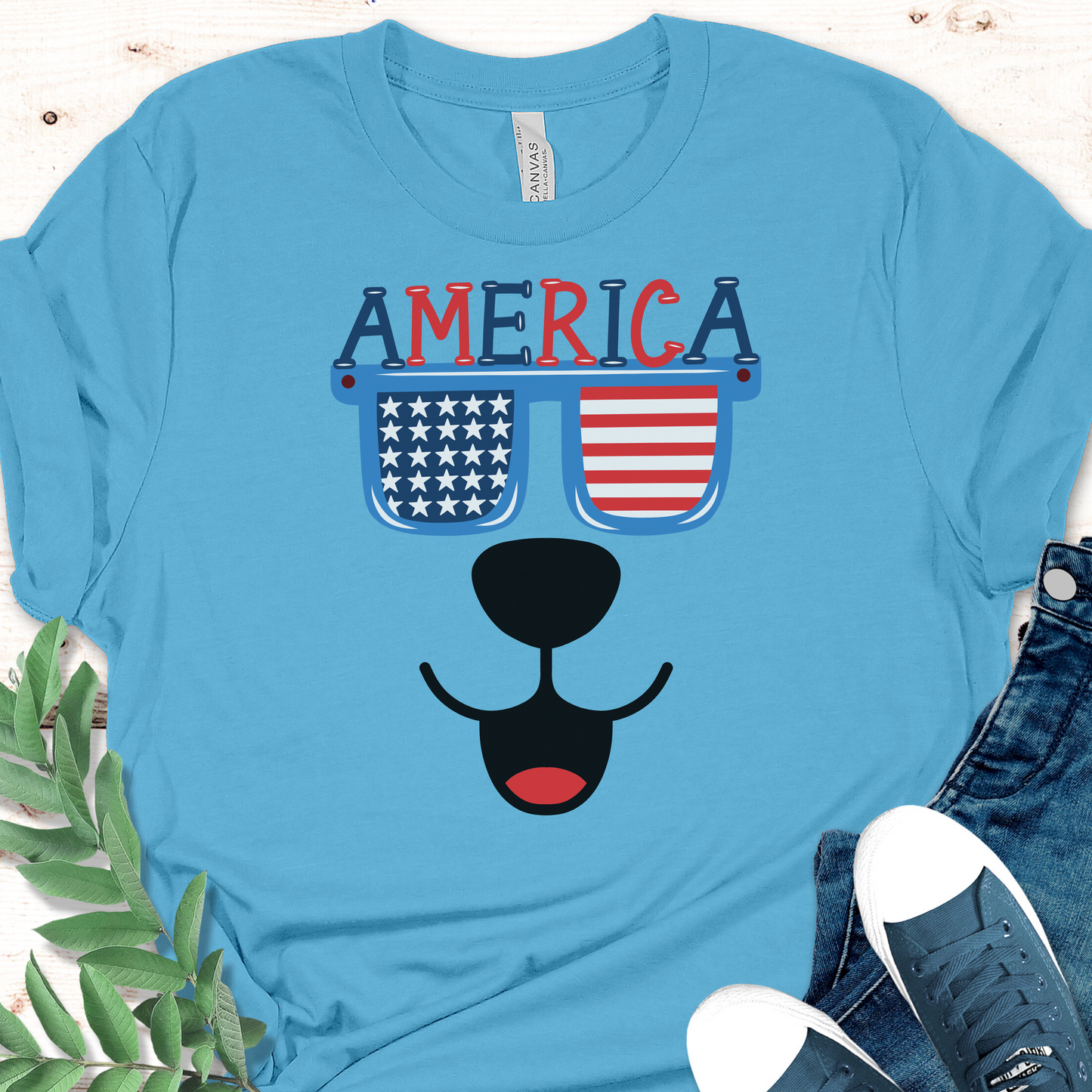 American Doggy Face Unisex T-shirt