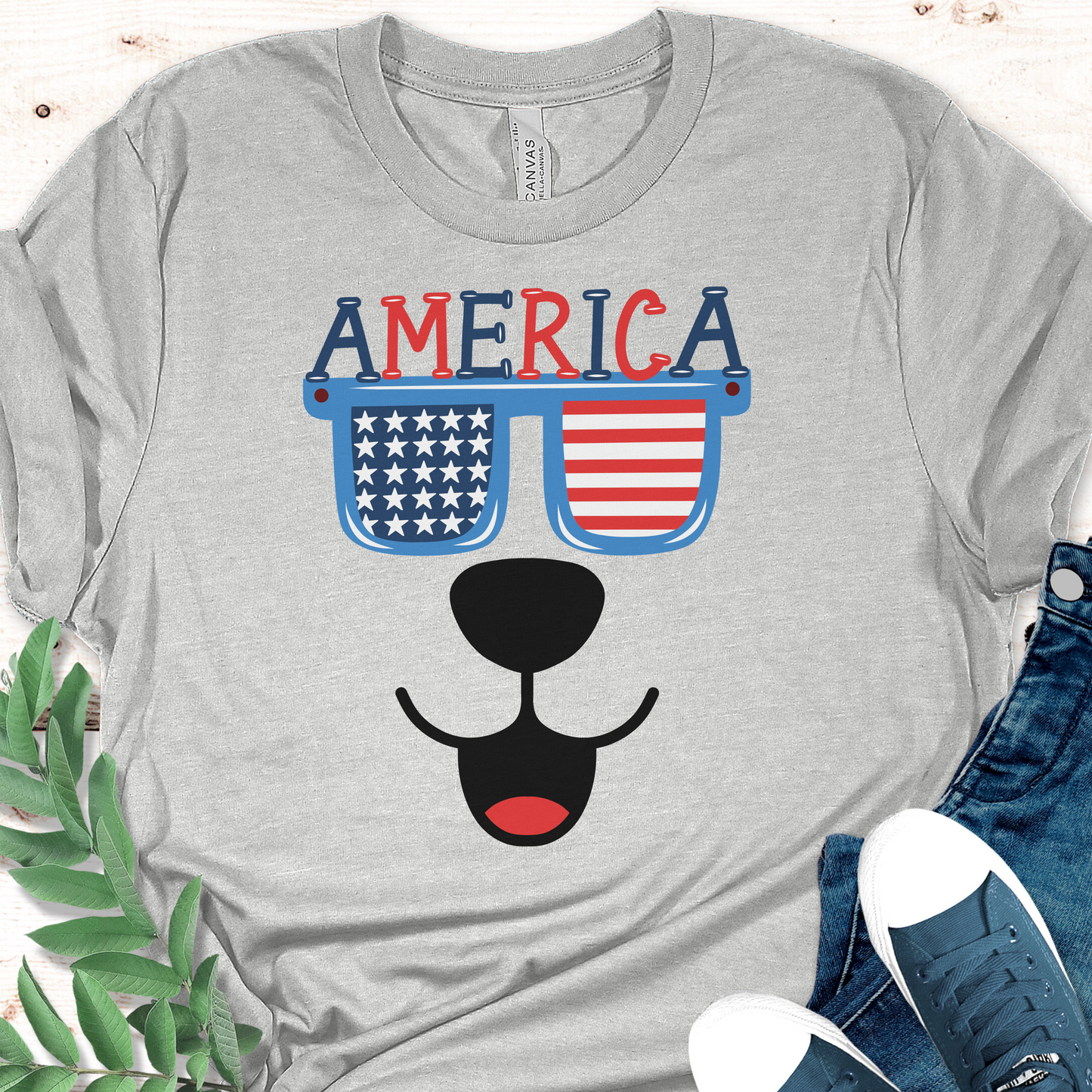 American Doggy Face Unisex T-shirt