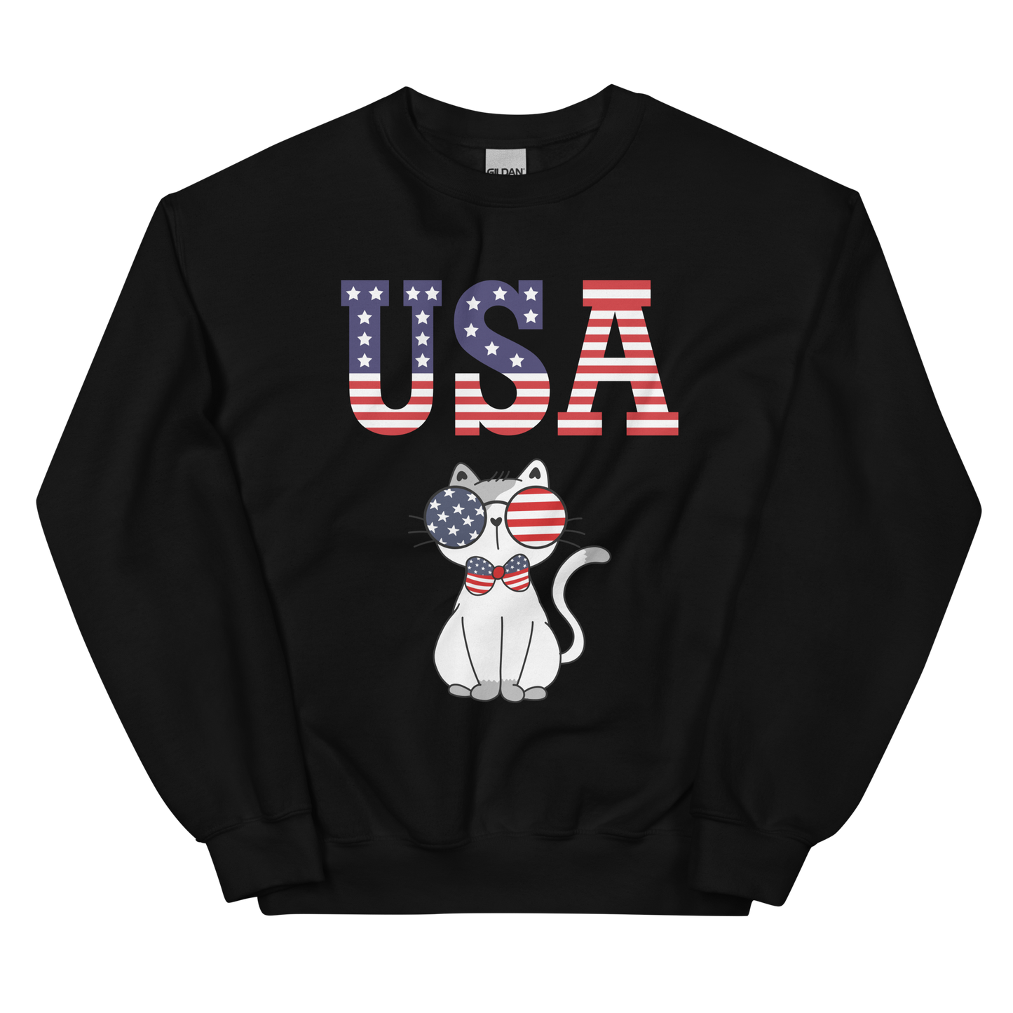 USA Kitty with Bowtie Unisex Sweatshirt