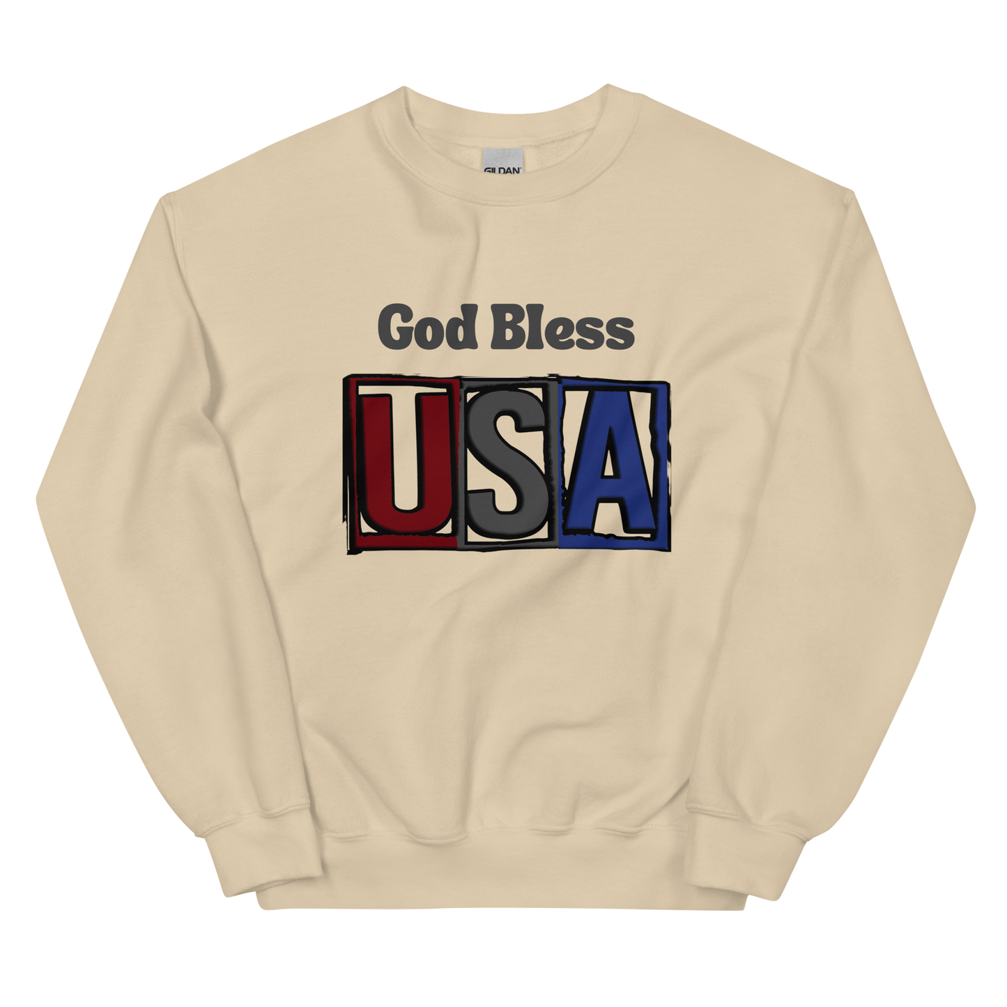 God Bless USA Block Letter Unisex Sweatshirt