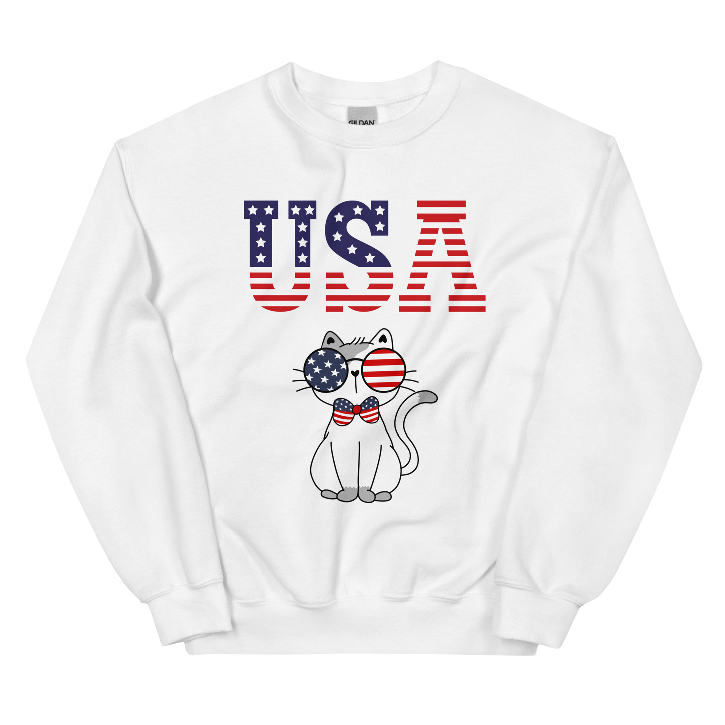 USA Kitty with Bowtie Unisex Sweatshirt