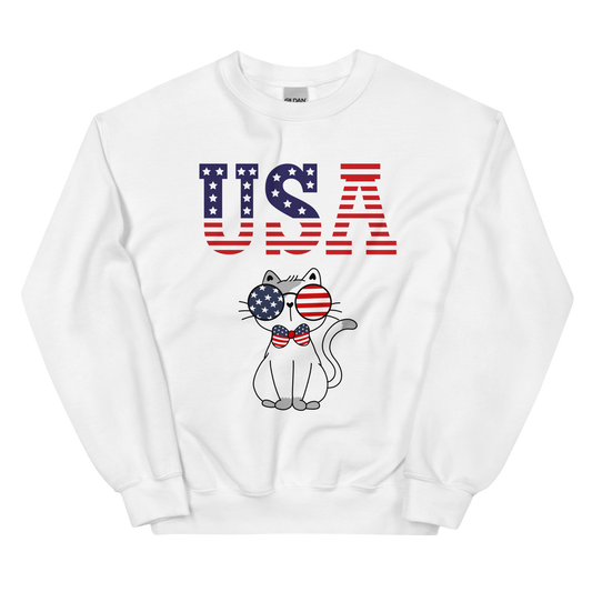 USA Kitty with Bowtie Unisex Sweatshirt