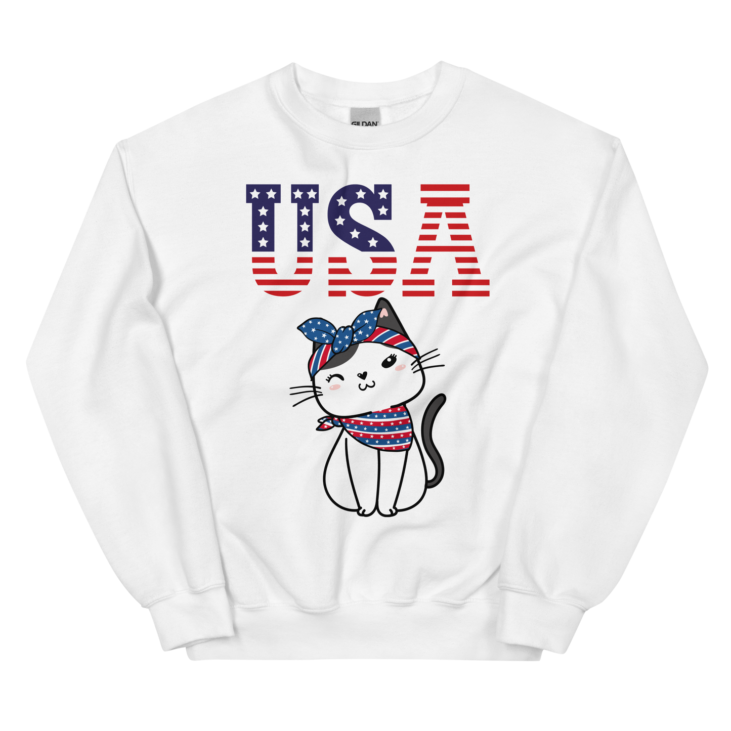 USA Kitty with Headband & Scarf Unisex Sweatshirt