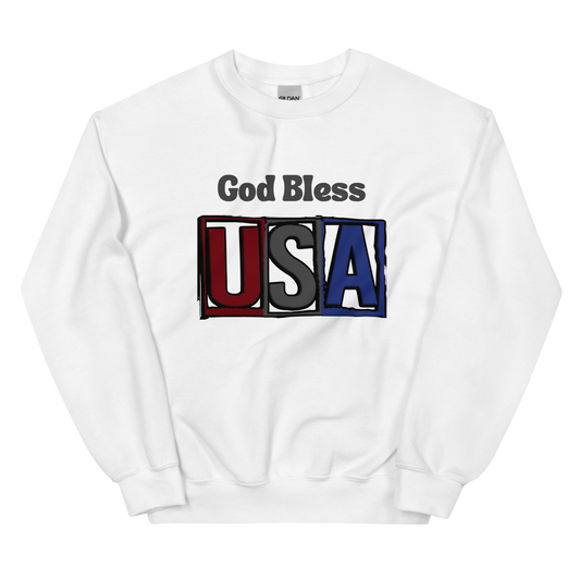 God Bless USA Block Letter Unisex Sweatshirt