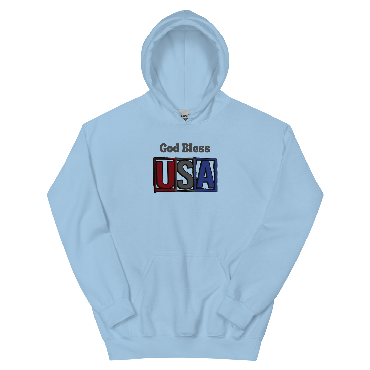 God Bless USA Block Letter Unisex Hoodie