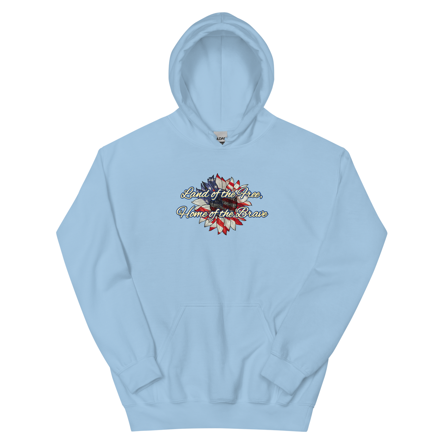 Flower Land of Free Home of Brave Unisex Hoodie