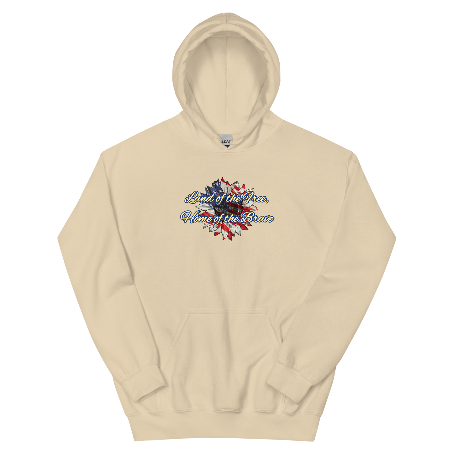 Flower Land of Free Home of Brave Unisex Hoodie