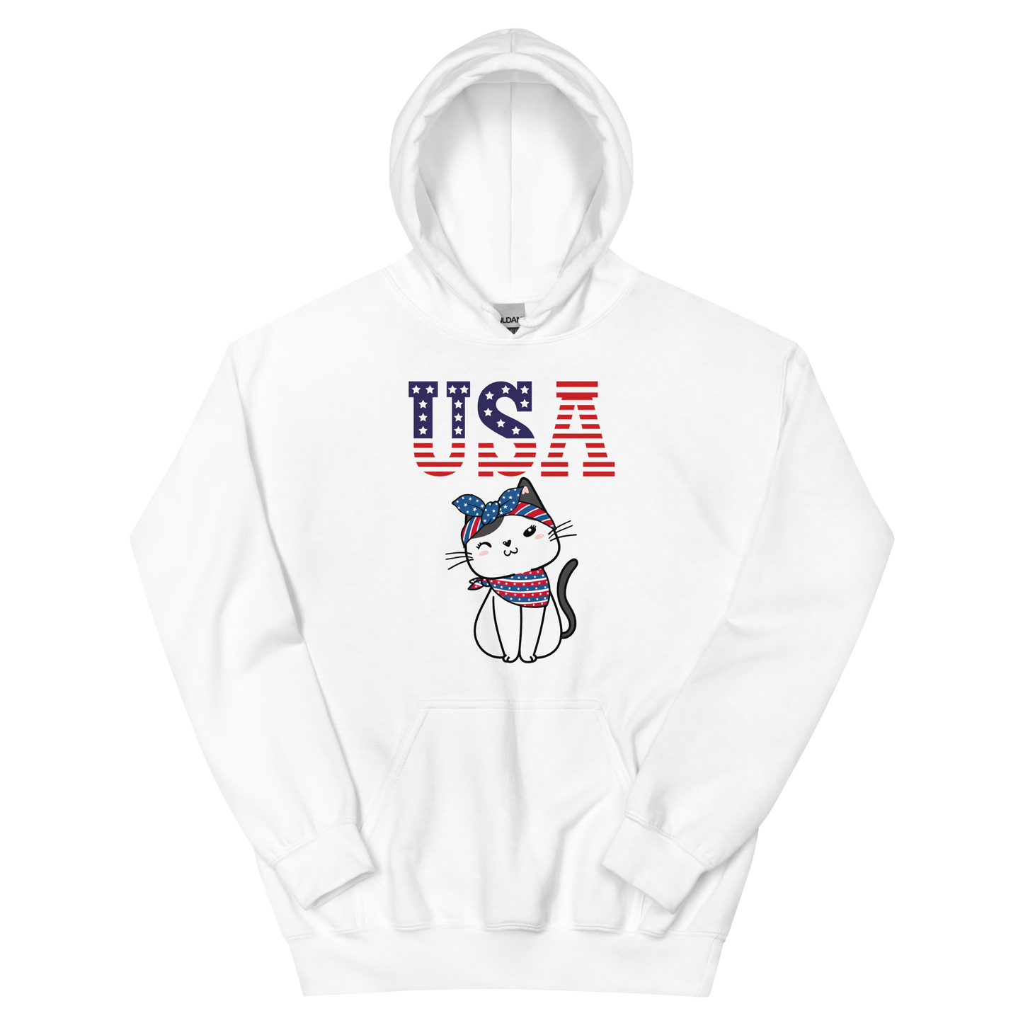 USA Kitty with Headband & Scarf Unisex Hoodie