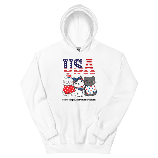 USA Three Kitties Unisex Hoodie