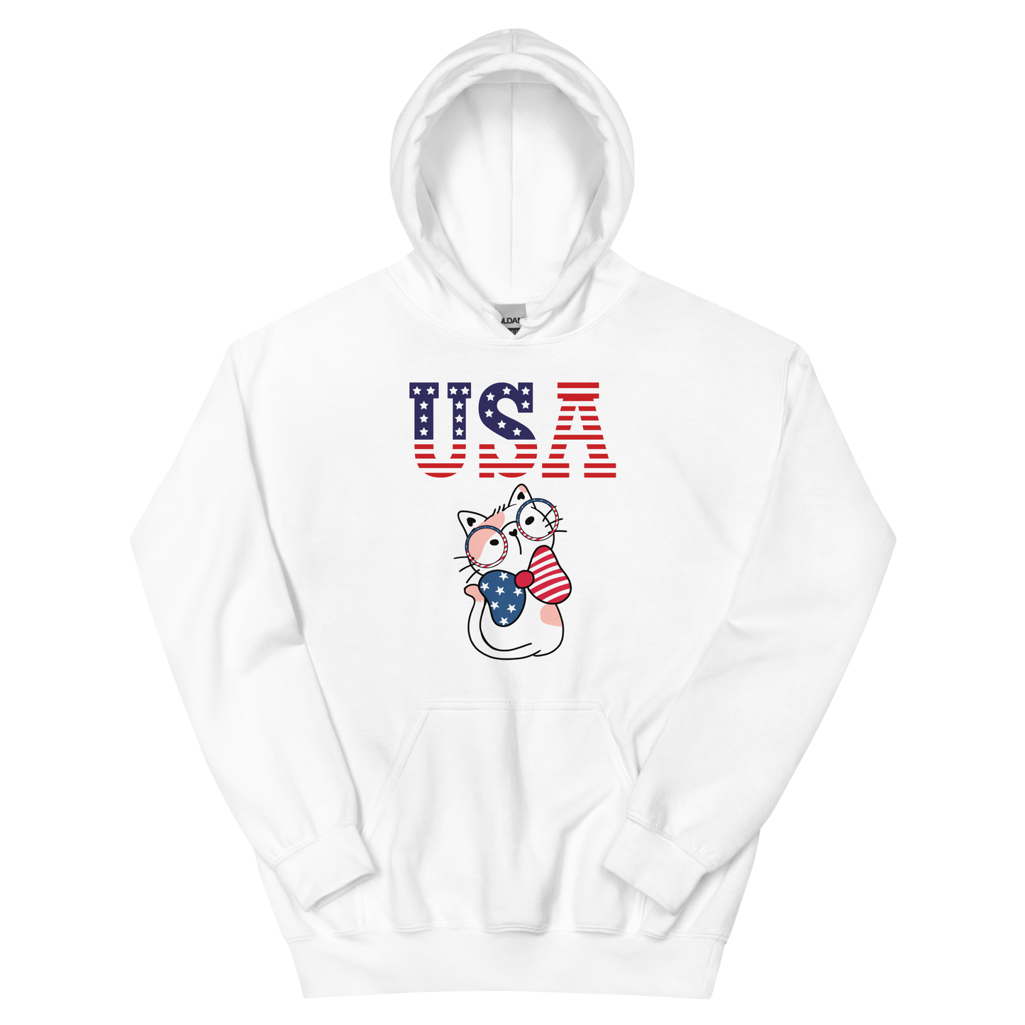 USA Kitty with Glasses Unisex Hoodie