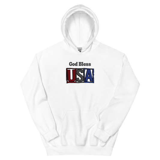 God Bless USA Block Letter Unisex Hoodie