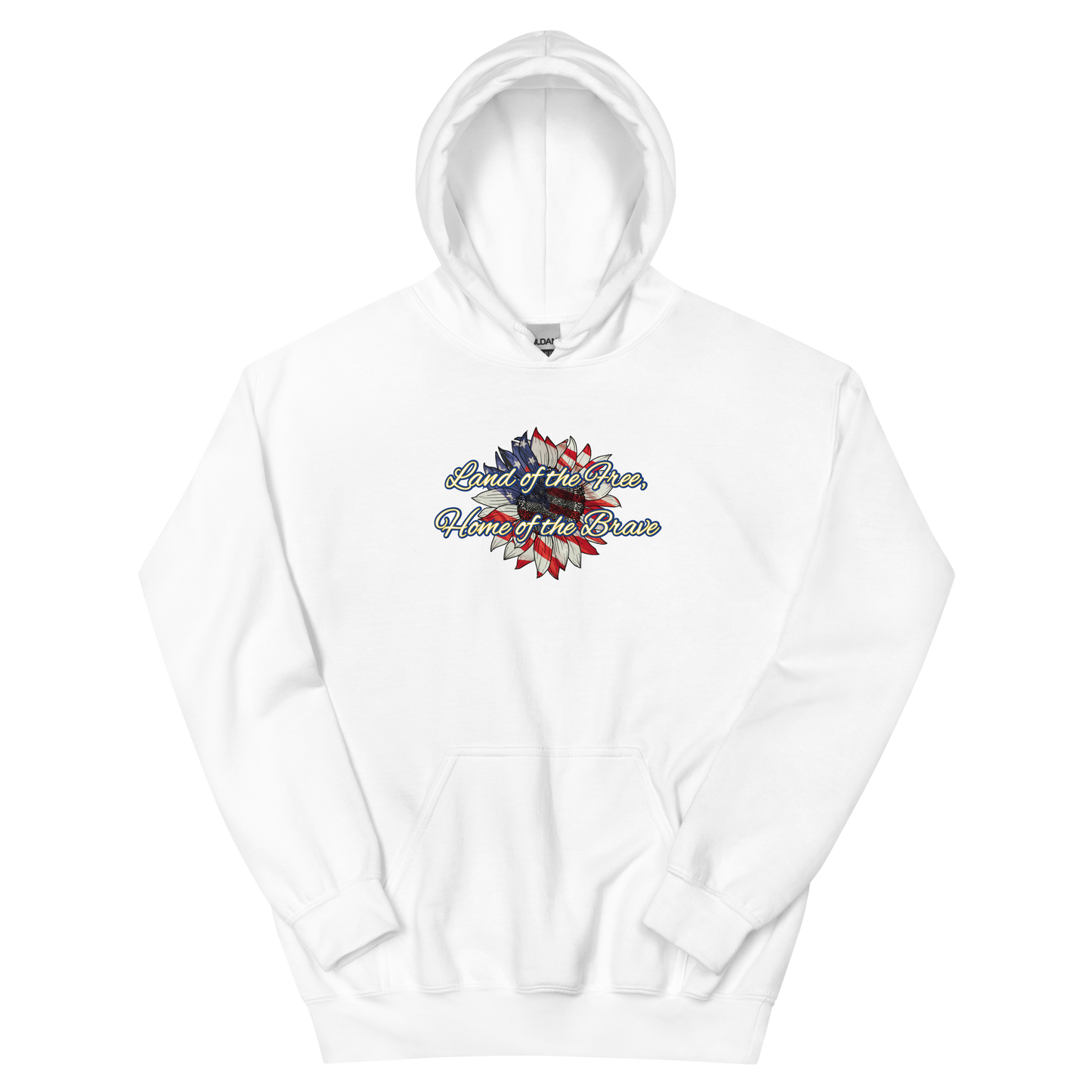 Flower Land of Free Home of Brave Unisex Hoodie