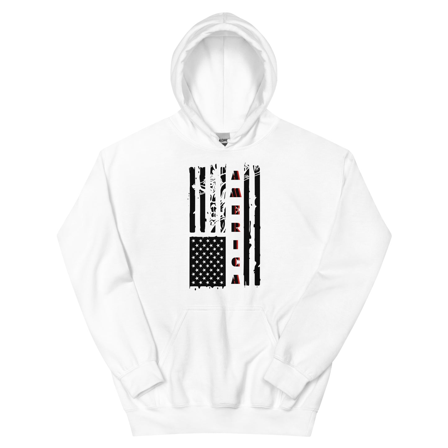 American Flag with Jesus Red Trim Unisex Hoodie