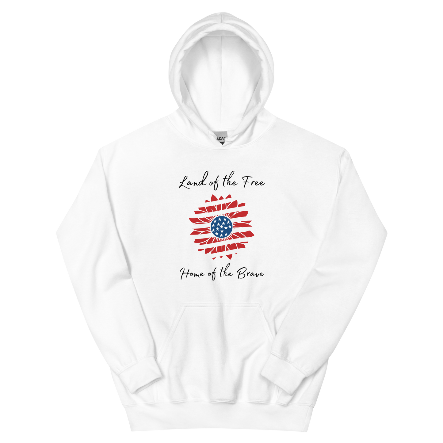 Flower Land of Free Home of Brave Unisex Hoodie