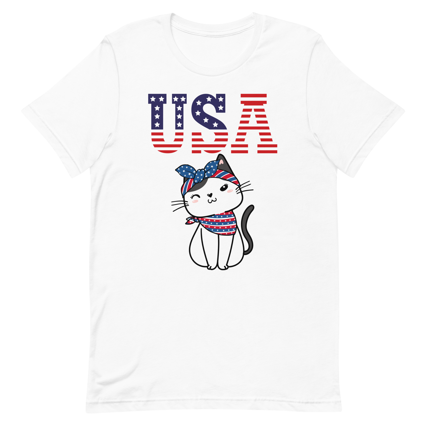 USA Kitty with Headband & Scarf Unisex t-shirt