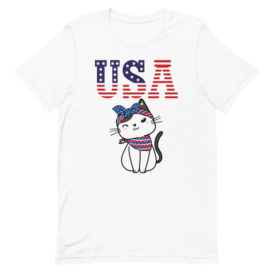 USA Kitty with Headband & Scarf Unisex t-shirt