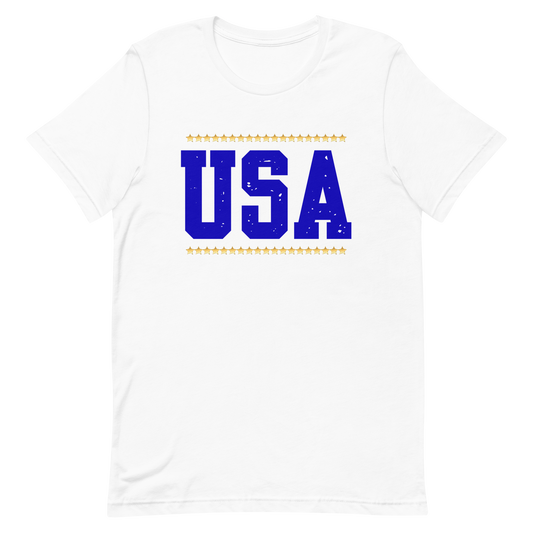 Blue USA Yellow Stars Unisex t-shirt