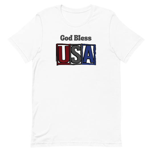 God Bless USA Block Letter Unisex t-shirt