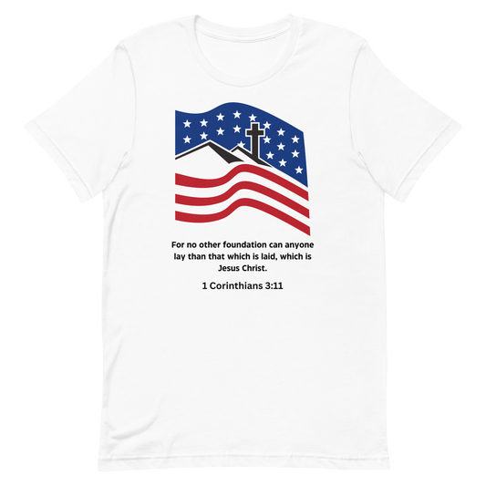 American USA Flag 1 Corinthians 3 11 Unisex t-shirt