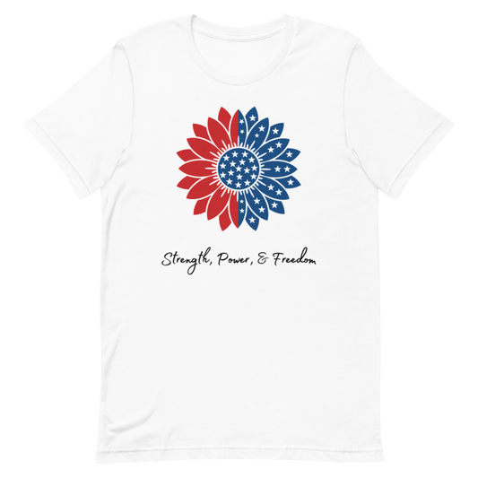 USA Flower Strength Power Unisex T-shirt